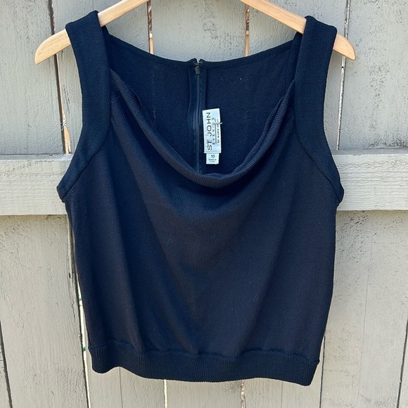 St. John Tops - St. John Evening By Marie Grey Collection Black Knit Sleeveless Top Luxury Sz 10